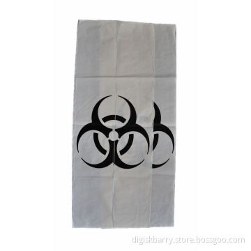 Biohazard Bag-with Biohazard Symbol Printing, Color: White